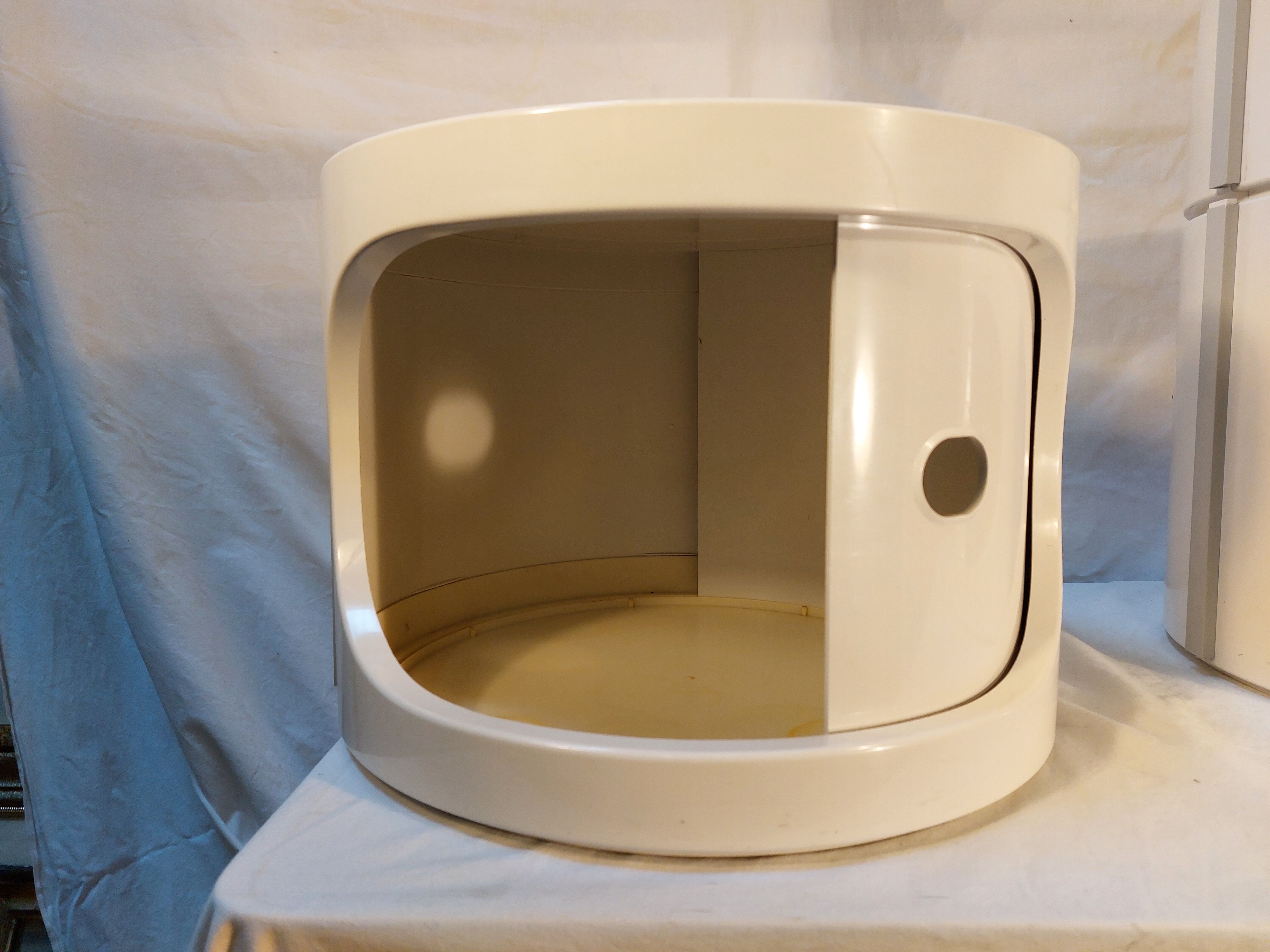 Paire de chevets cylindriques vintage en plastique ABS empilables