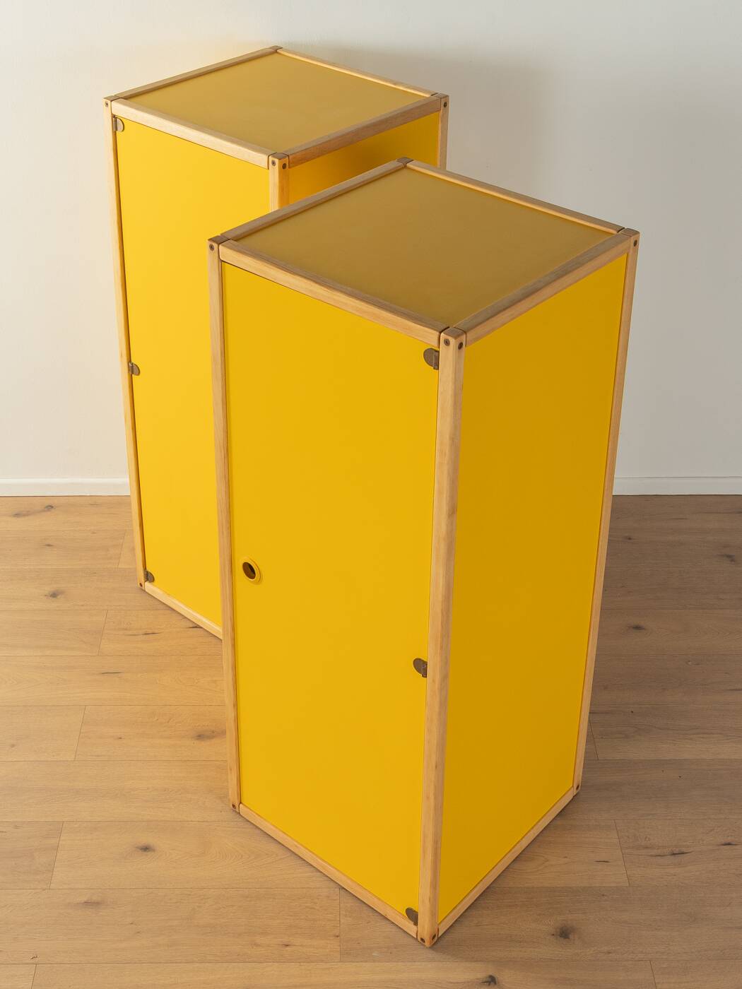 Flötotto profile system, 1970s, two-piece, yellow HPL, beech frame