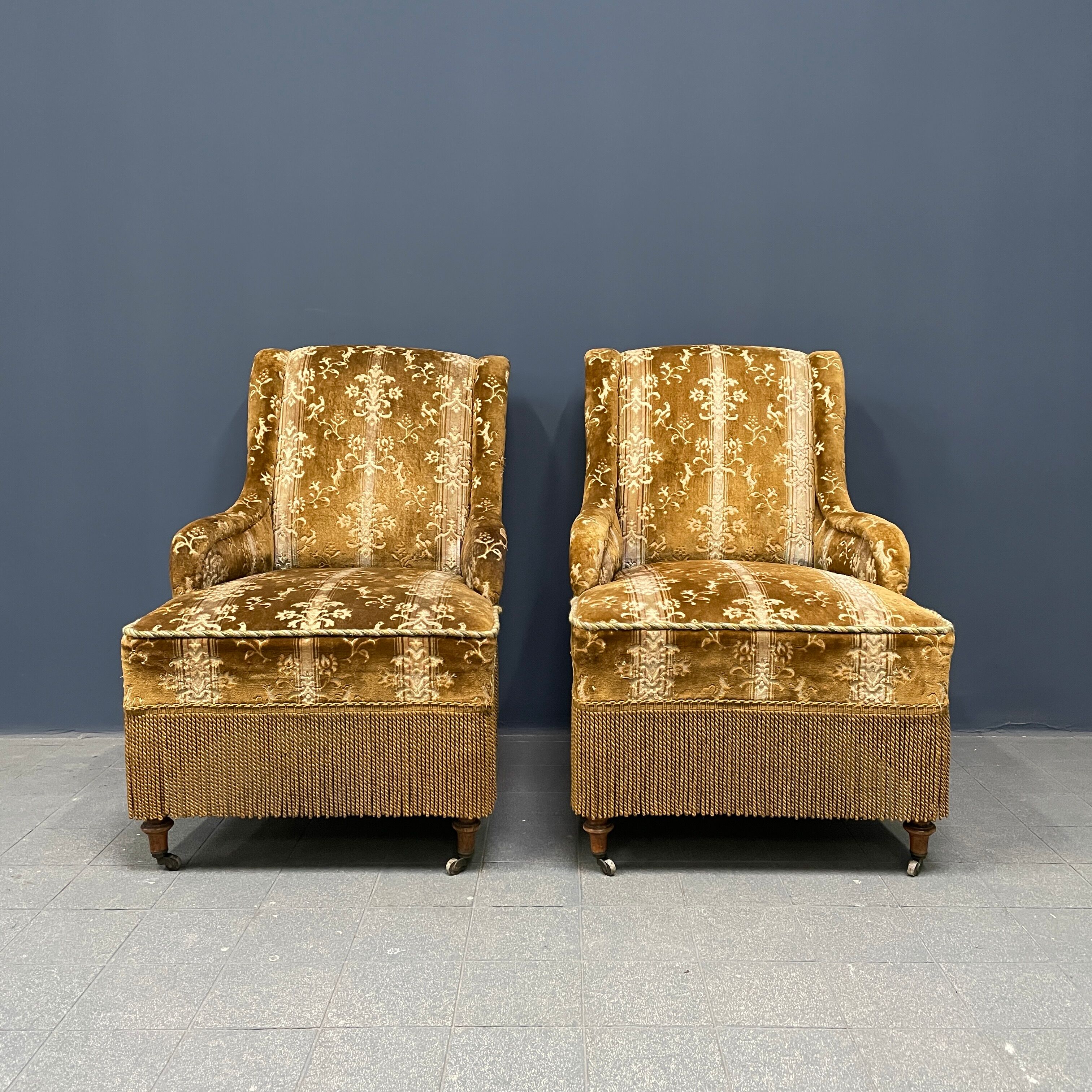 Set of two Victorian ladies armchairs from France 19th century