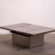 Table basse Belgo en métal brossé chromé