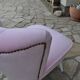 Mid-century cocktail chair in pink solid beech, 1950s compact fluted backrest.