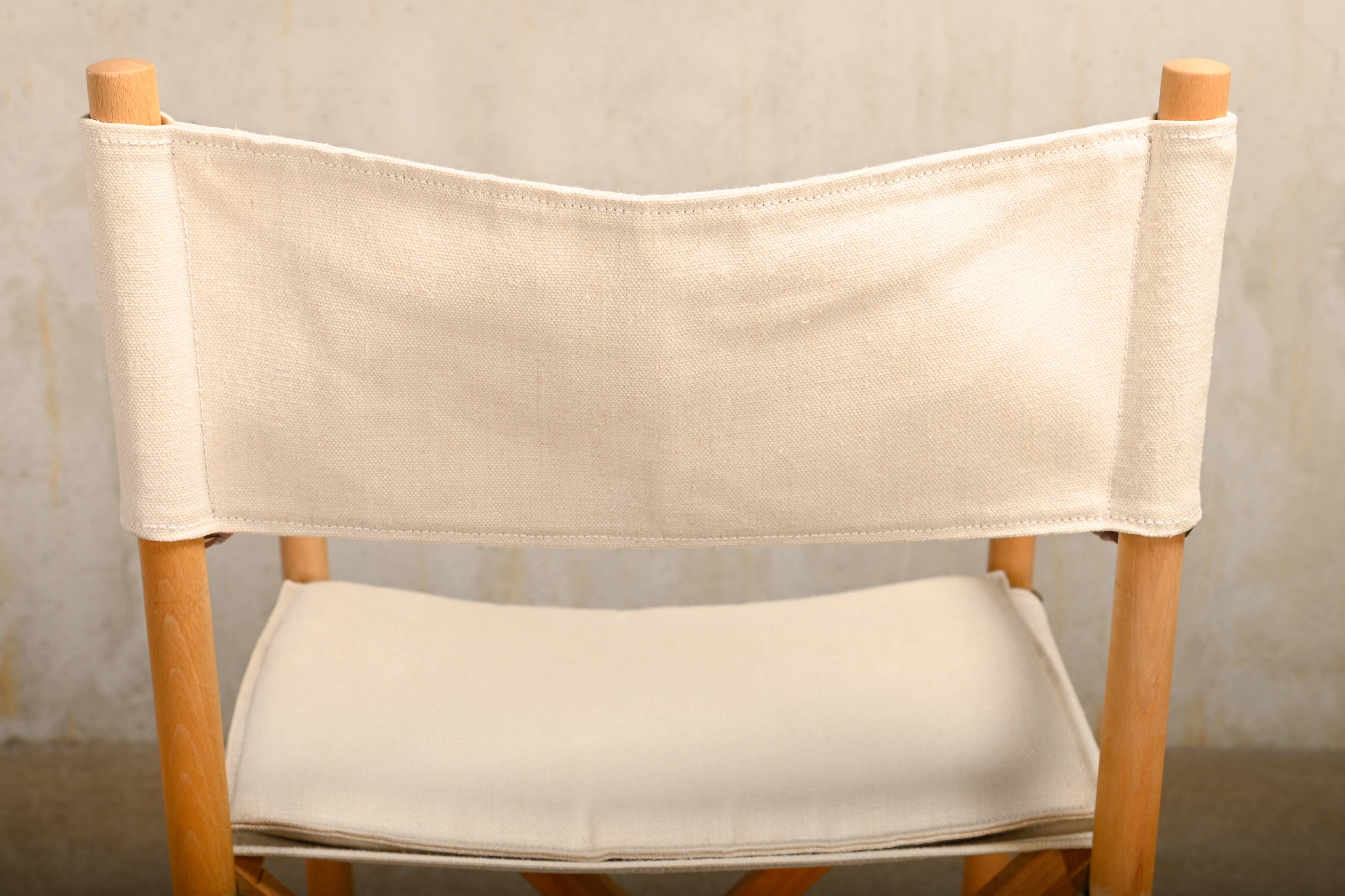 Mogens Koch MK16 Folding Chair in Beech Wood and Canvas for Rud Rasmussen, DK