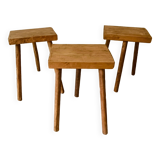 Set of 3 small tripod stools