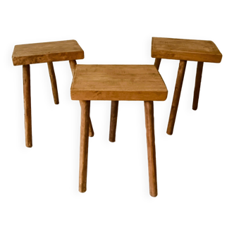 Set of 3 small tripod stools