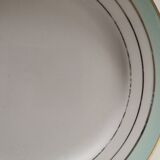 set of 8 Lunéville dessert plates, Regency model, green, white and gold