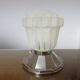 Art deco "skyscraper" lamp in nickel-plated brass and glass 1920s 30s