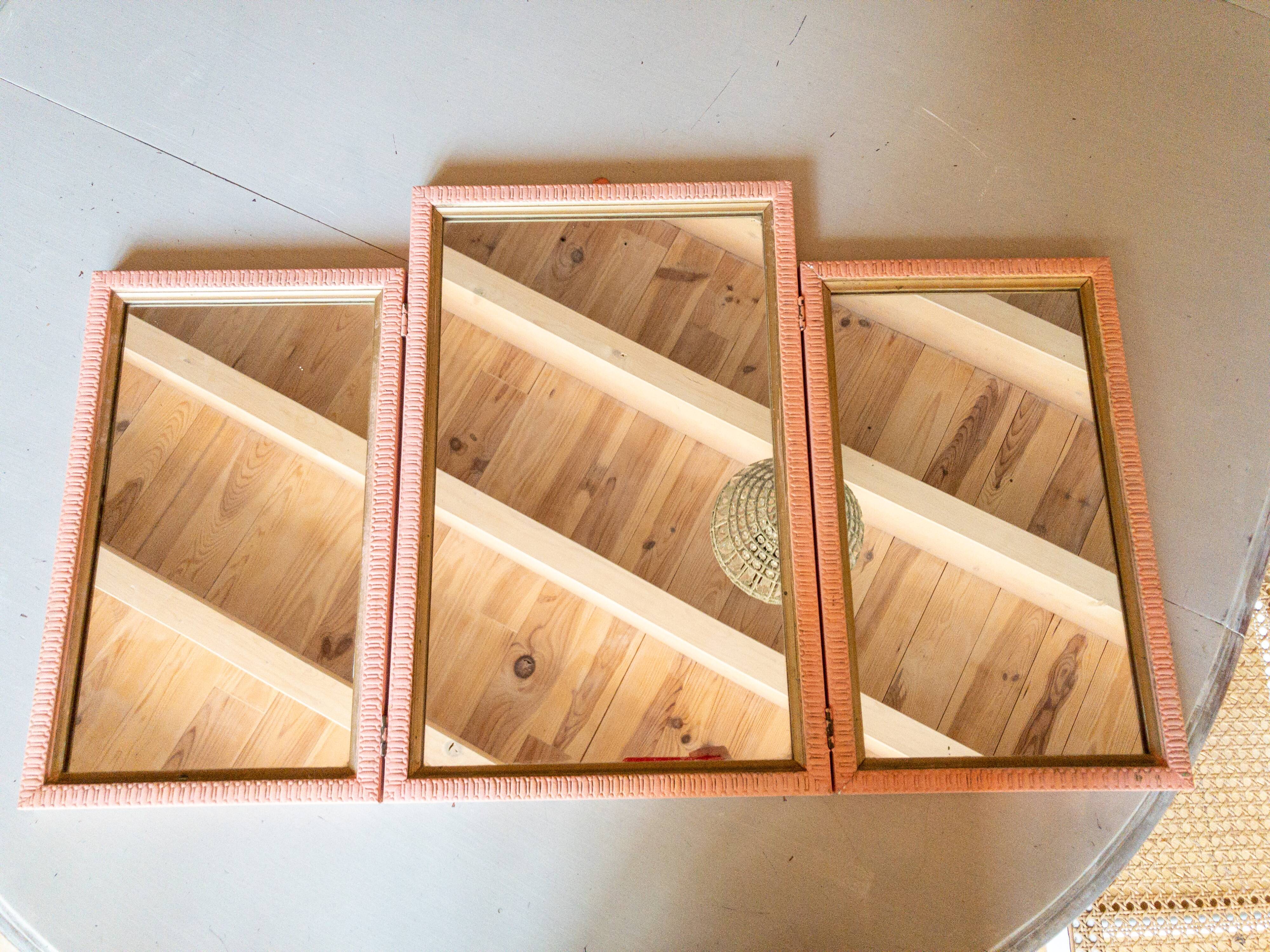 Miroir ancien triptyque 76x45cm