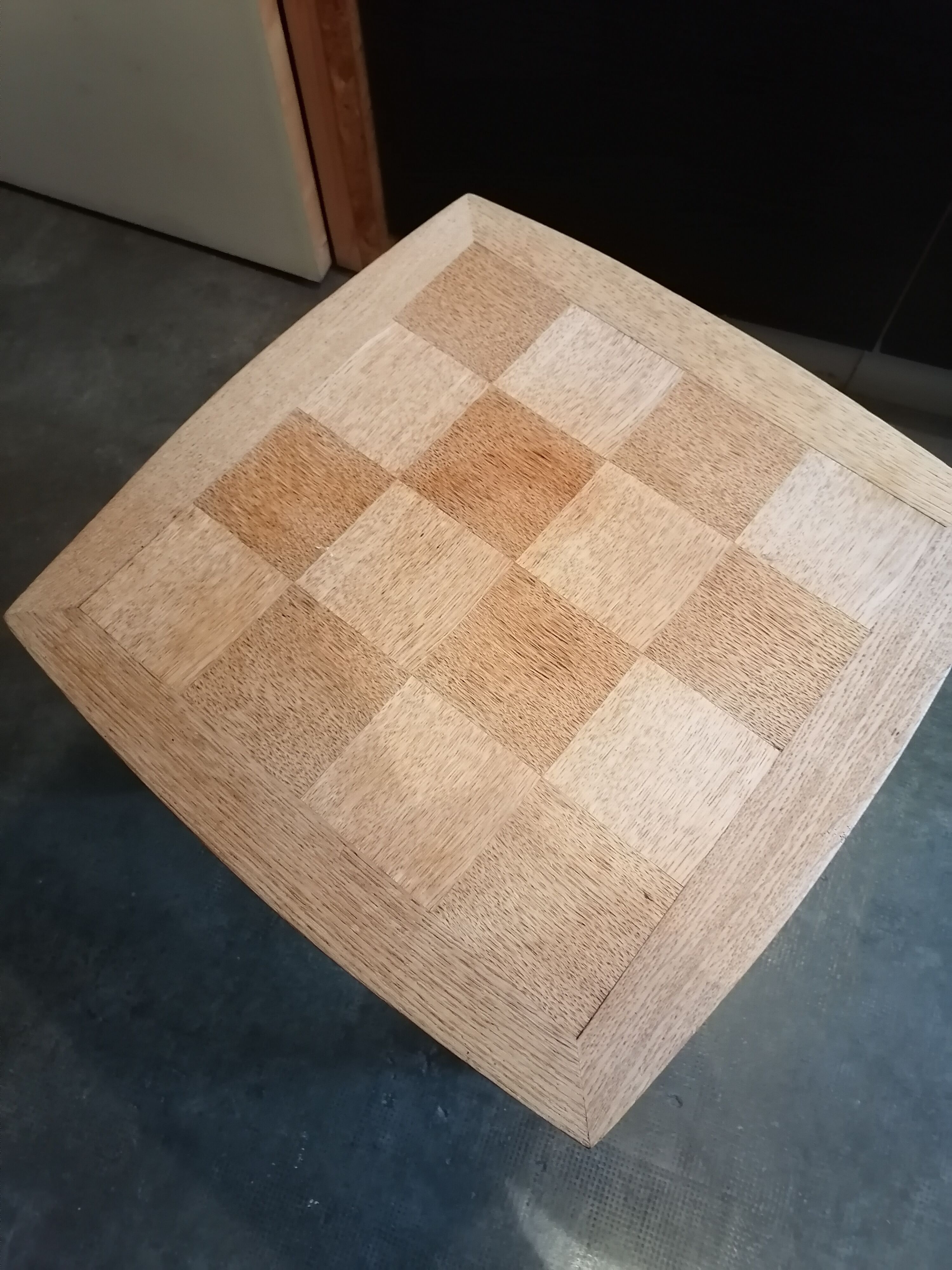 Coffee table wood marquetry 1950 60