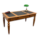 Classic English Writing Desk Black Leather