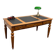 Classic English Writing Desk Black Leather
