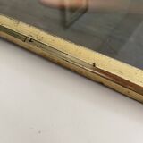 Marouflaged poster, glazed wooden frame