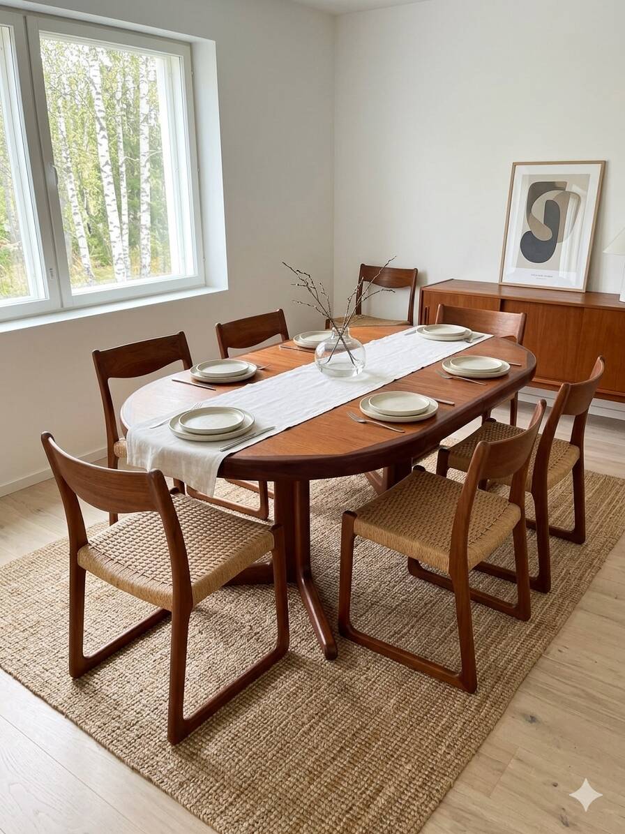 Baumann extendable table in teak from the 1960s.