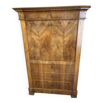 Secretary in "Louis Philippe style, Biedermeier influence" in walnut.
