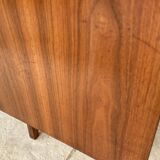 Vintage walnut commode with tapered legs circa 1950s