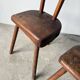 Pair of Savoyard tripod chairs, folk art, oak.