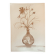 Signed still life monochrome sepia painting "dried flowers"
