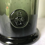 Apothecary pot in bubbled glass, dark green, VCM Reims.