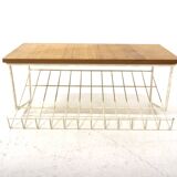 Scandinavian elm wall shelf, Sweden, 1960s