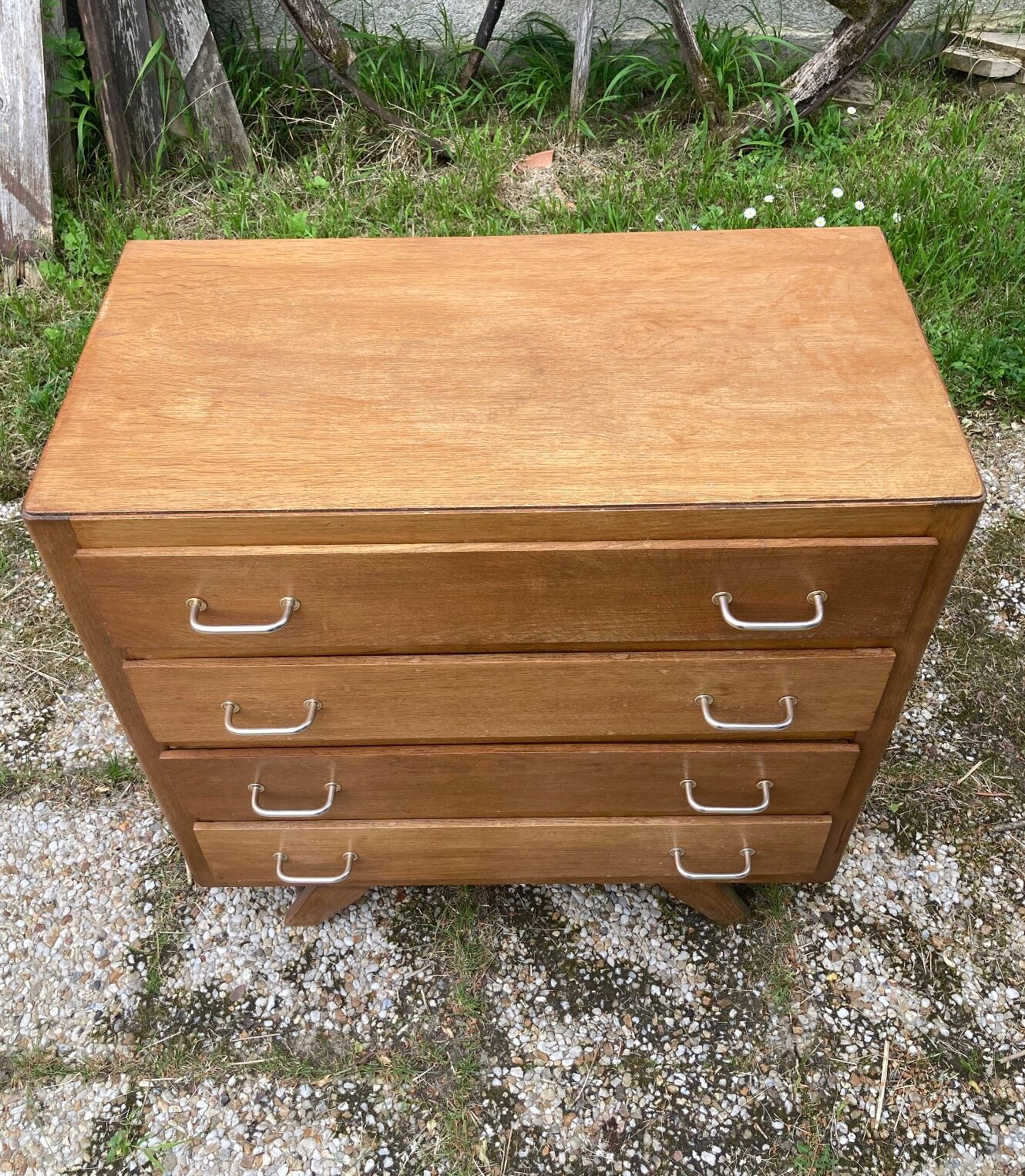 Vintage chest of drawers compass feet