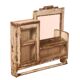Old mirror - art deco shelf in original burmese teak ecru patina