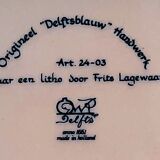 Rectangular porcelain cup Royal Delfts decoration mill 15x12 cm - Made in Holland