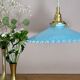 Suspension abat-jour vintage en opaline bleue