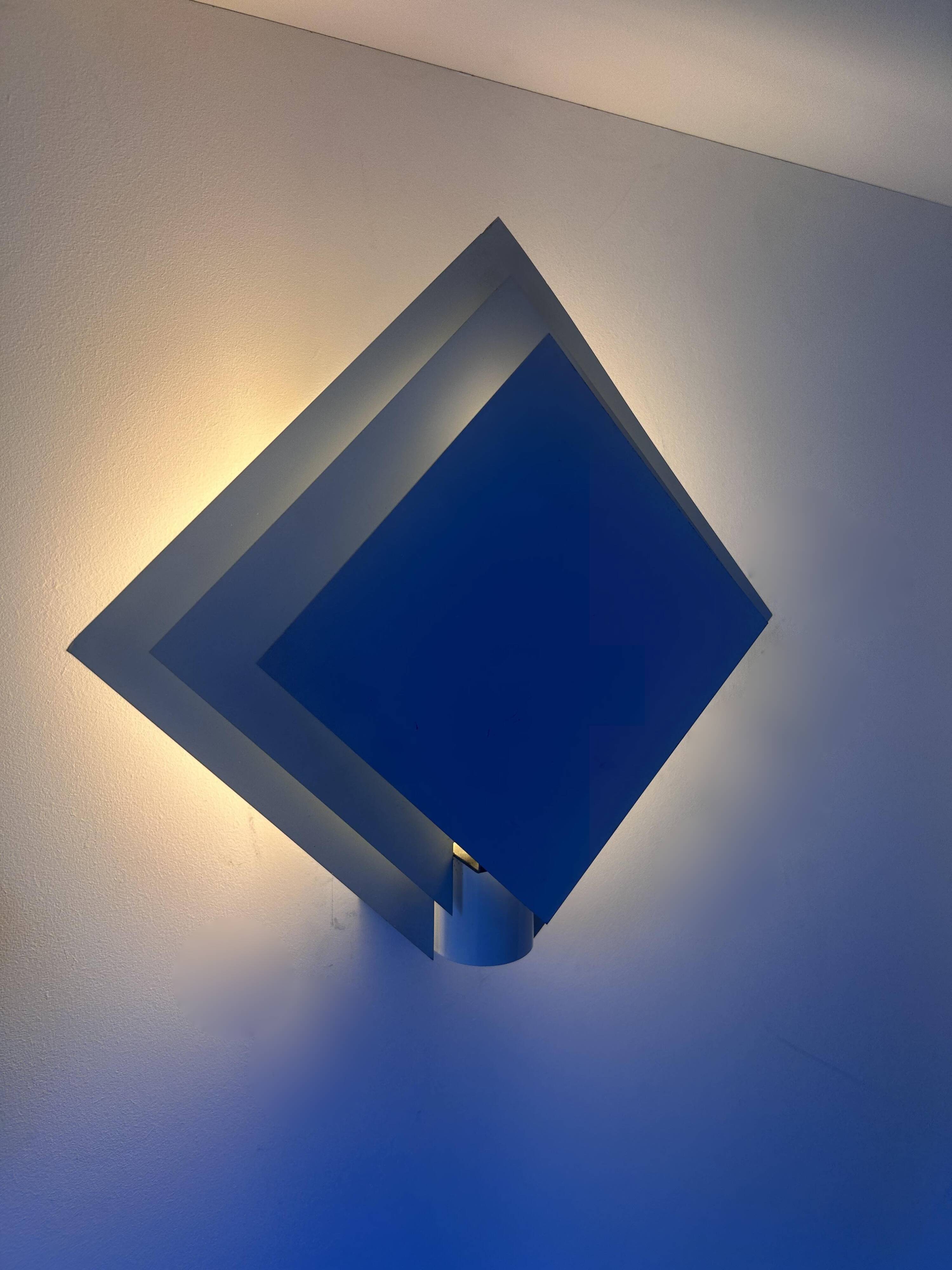 Pair of vintage wall lights, white lacquered metal, Netherlands 1970s