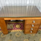 Oak caissons desk 1950