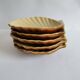 Set of 5 vintage beige ceramic scallop shells