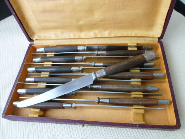 Coffret de 12 couteaux de table As de Trèfle  Acier Inoxydable et corne bovine