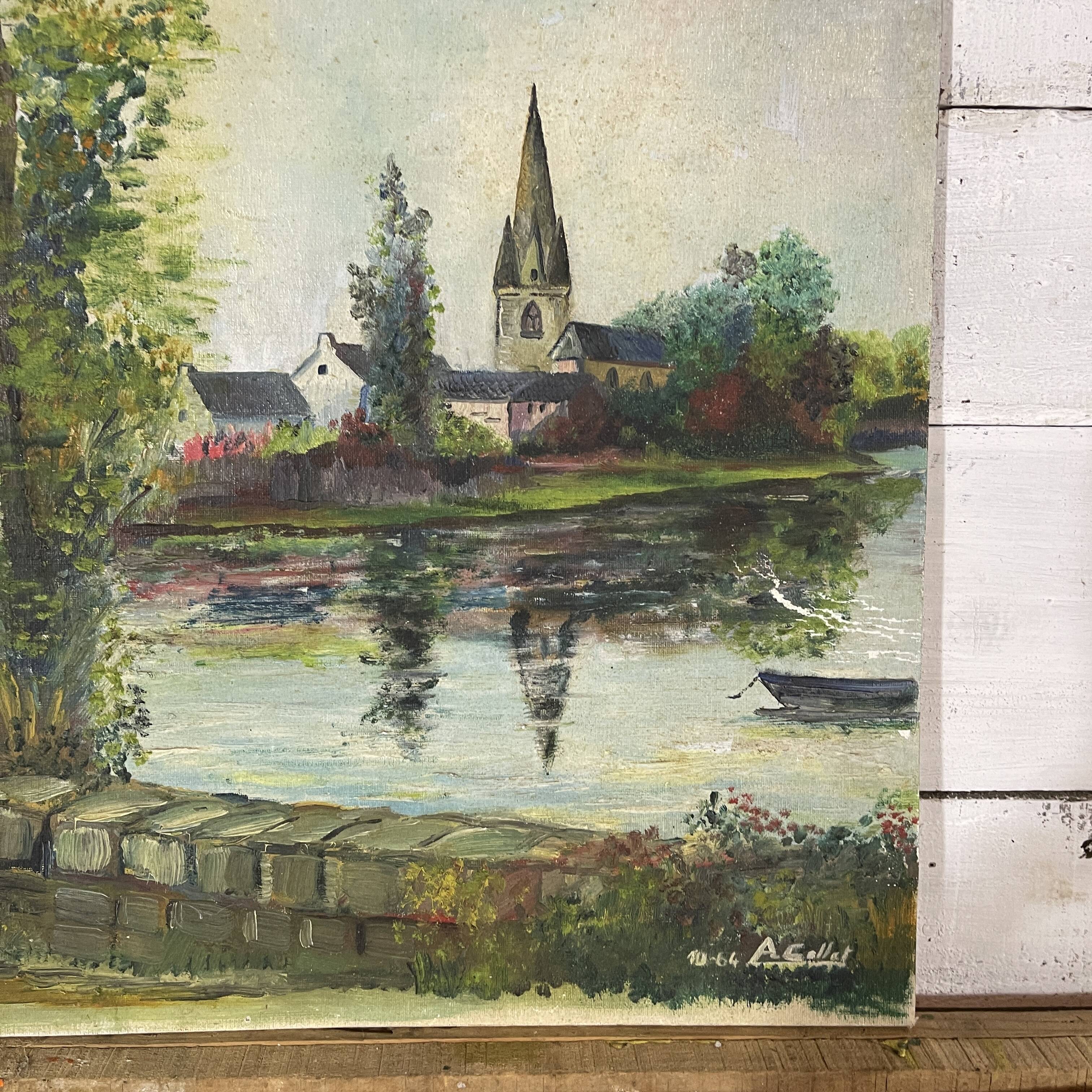 Breton landscape, oil on cardboard