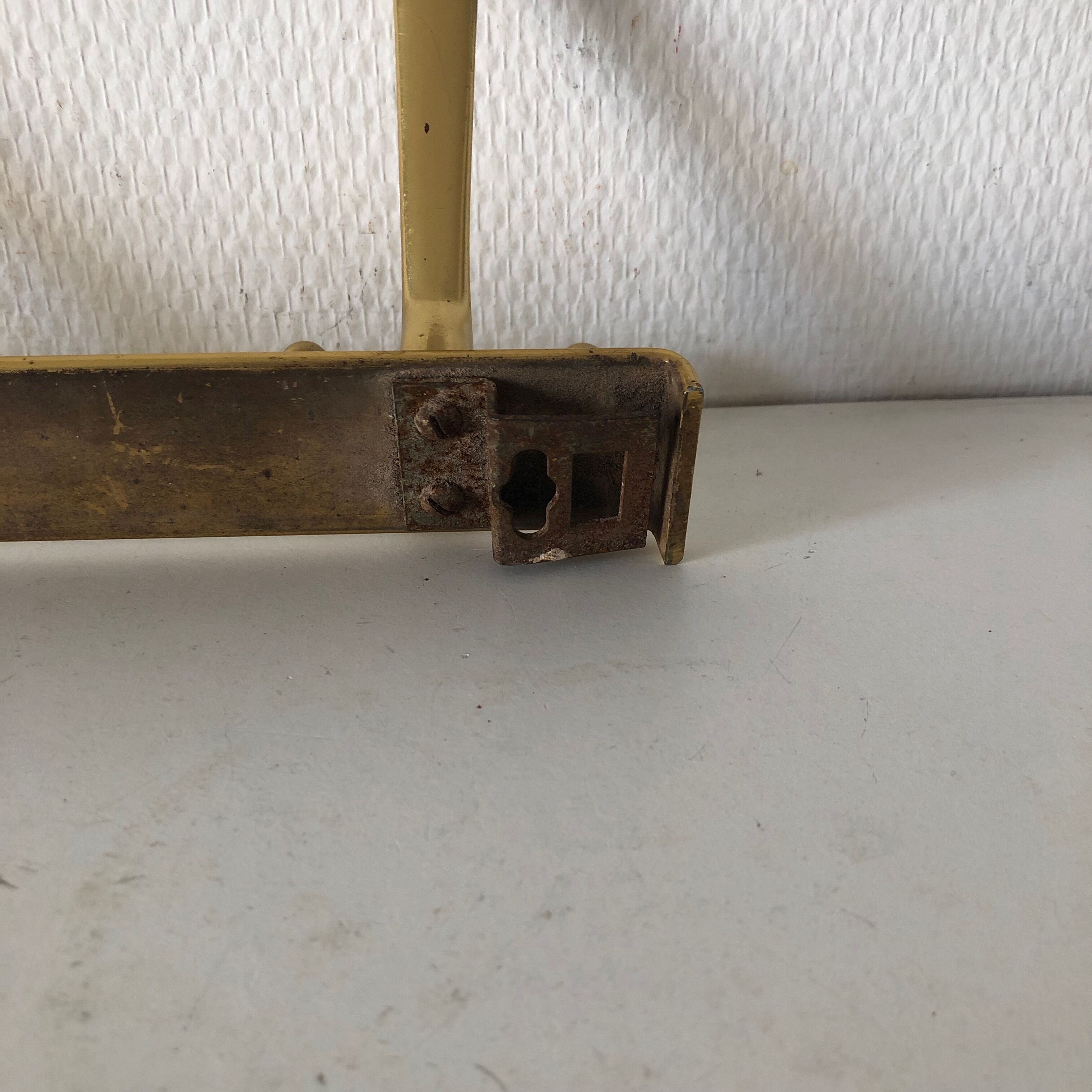 Golden coat rack 4 vintage pads 1960 55x10cm