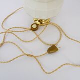 Skyscraper lamp in opaline and brass foot. Globe Art Deco