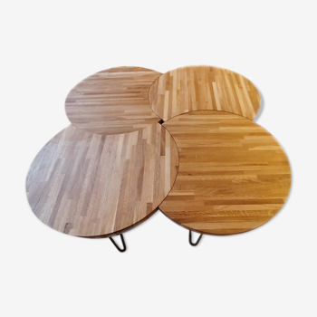 Table basse modulaire en bois massif style industriel
