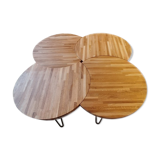 Industrial-style solid wood modular coffee table