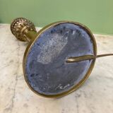 Large bronze lamp base from the late 19th century. Torch table lamp.