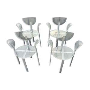 Serie de 4 chaises plexiglas