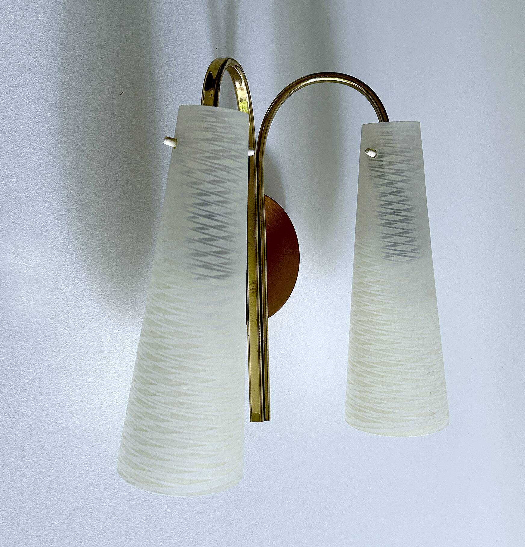 Vintage Italian Double Glass Sconce