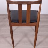 Pair of Vintage 60's Chairs in Teak Wood and Leather Danish Design