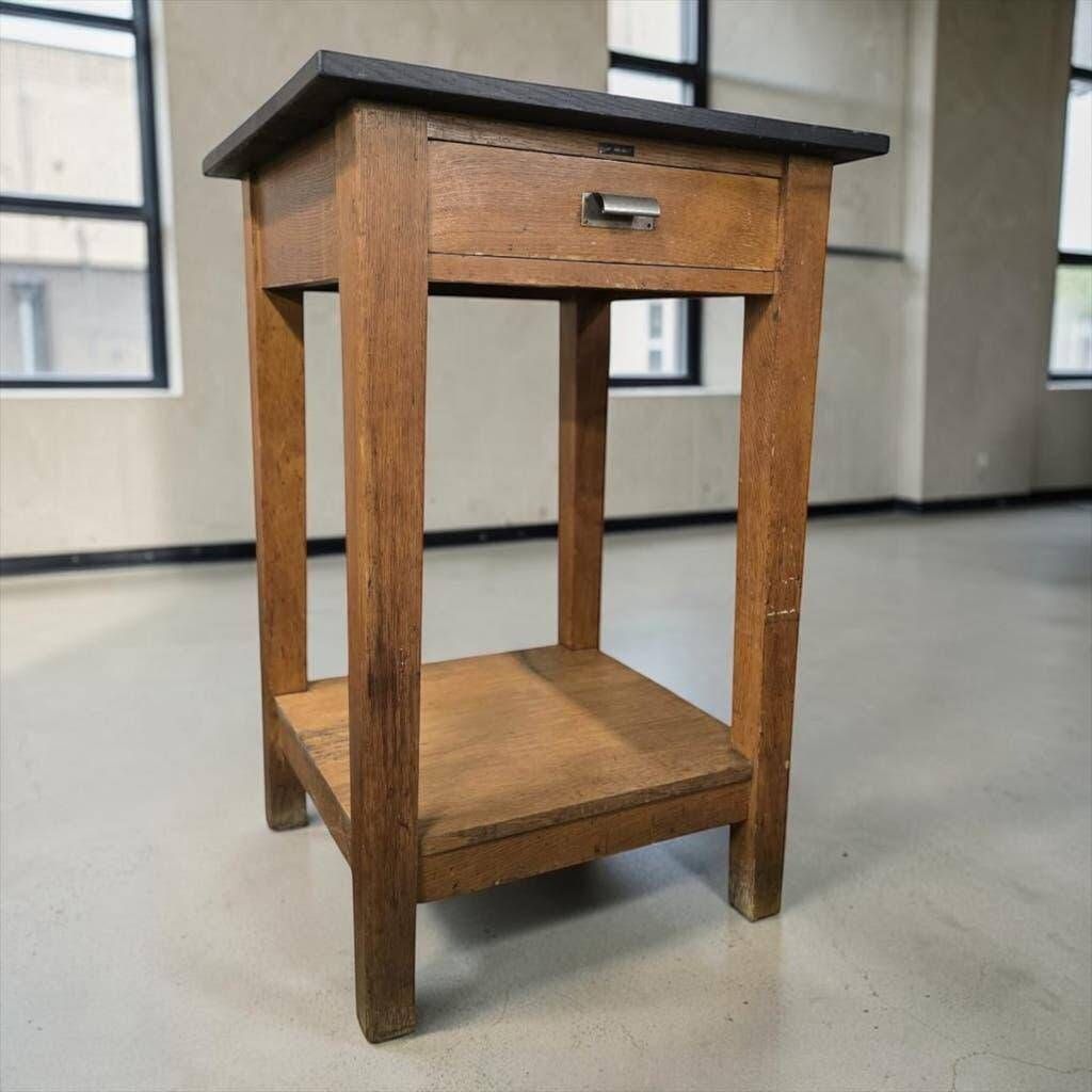 Vintage high side table in wood / counter / mini kitchen furniture