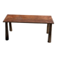 Table basse en teck brun de seconde main indonésienne pieds coniques H37 L8