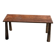 Table basse en teck brun de seconde main indonésienne pieds coniques H37 L8