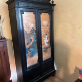 Napoleon III wardrobe / showcase in blackened wood