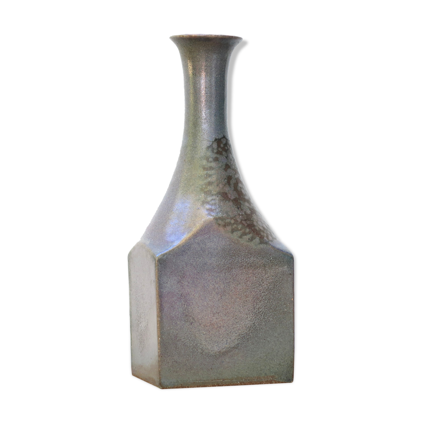 Signed sandstone bottle vase, 70s