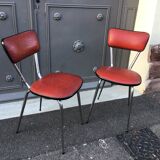 pair of chairs simili Skaï mid century vintage 1960