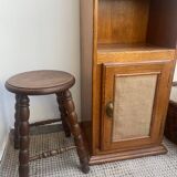 Turned wood tripod stool