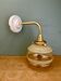 Vintage yellow and gold glass elbow wall light