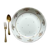 Hollow dish golden white porcelain berry