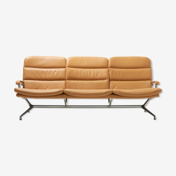 Three Seater Sofa in Leather by Strässle, Switzerland - 1960's