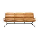 Canapé trois places en cuir par Strässle, Suisse - Années 1960